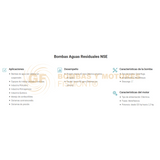NSE15-1-2-110HF BOMBA SUMERGIBLE PARA AGUAS CLARAS Y LIGERAMENTE SUCIAS EN ACERO INOXIDABLE MARCA WDM