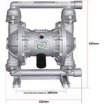 FBPA-11/2-XXXX - BOMBA NEUMATICA DOBLE DIAFRAGMA 1 1/2'' - ALUMINIO  -  379 LPM