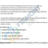 CBT-1 BOMBA MONOETAPA HORIZONTAL DE CARCASA CON VOLUTA SERIE CBT MARCA SIHI