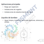 CP151-M BOMBA CENTRIFUGA MONOETAPA TIPO MONOBLOCK SERIE EMPORIA CP MARCA KSB