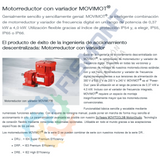 MVT-DRU MOTORREDUCTOR CON VARIADOR SERIE D-MOVIMOT MARCA SEW EURODRIVE