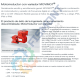 MVT2.1 MOTORREDUCTOR CON VARIADOR SERIE D-MOVIMOT MARCA SEW EURODRIVE