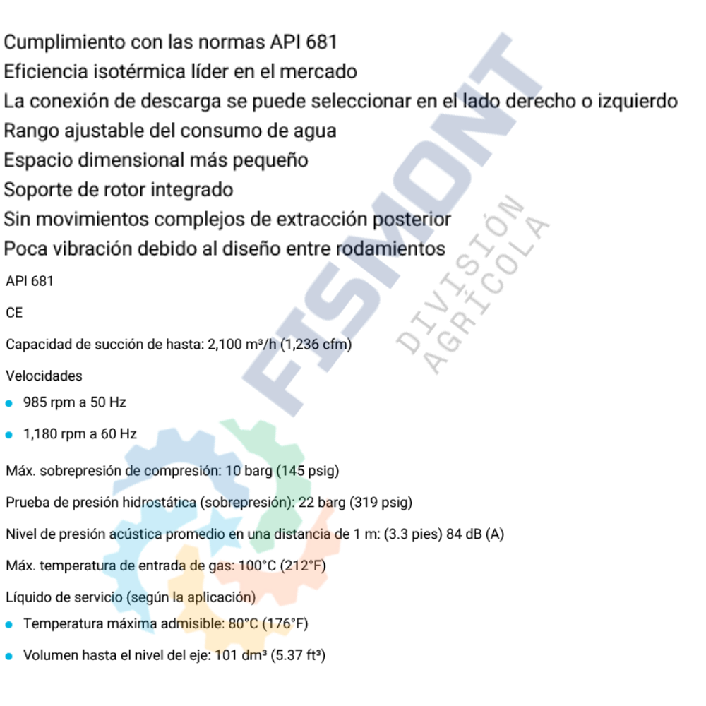 KPH85229-1 BOMBA DE COMPRESOR DE ANILLO LIQUIDO SERIE KPH-85229 MARCA ...