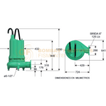 NE6240-6-440 BOMBA SUMERGIBLE PARA AGUAS RESIDUALES Y LODOS MARCA WDM