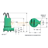 NE6240-6-440 BOMBA SUMERGIBLE PARA AGUAS RESIDUALES Y LODOS MARCA WDM