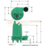 NHE320-2-440 BOMBA SUMERGIBLE PARA AGUAS RESIDUALES Y LODOS MARCA WDM