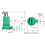 NE6180-4-440 BOMBA SUMERGIBLE PARA AGUAS RESIDUALES Y LODOS MARCA WDM