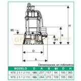 NTE3-10-1-2-110 BOMBA SUMERGIBLE PARA ACHIQUE EN HIERRO FUNDIDO MARCA WDM