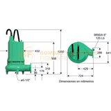 NE6240-4-440 BOMBA SUMERGIBLE PARA AGUAS RESIDUALES Y LODOS MARCA WDM