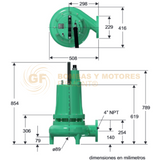 NE4113-4-440 BOMBA SUMERGIBLE PARA AGUAS RESIDUALES Y LODOS MARCA WDM