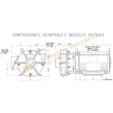 IA11/2XH- 15 H.P. BOMBA CENTRIFUGA DE ALTA PRESION CON MOTOR ELECTRICO MARCA BARNES