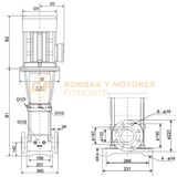 VSE643-400HF BOMBA VERTICAL MULTIETAPAS CON MOTOR ELECTRICO MARCA WDM