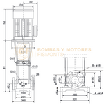 VSE643-300HF BOMBA VERTICAL MULTIETAPAS CON MOTOR ELECTRICO MARCA WDM