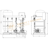 EHD-IC11/4-3-2-WP119 SISTEMA DE BOMBEO HIDRONEUMATICO DUPLEX CON TANQUE SERIE EHD CON 3.0 H.P. MARCA BARNES