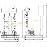 EHD-IA11/2-5-2 SISTEMA DE BOMBEO HIDRONEUMATICO DUPLEX SERIE EHD DE 5.0 H.P. MARCA BARNES