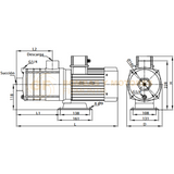 1.5VAQ8-20-253 BOMBA CENTRIFUGA HORIZONTAL MULTIETAPAS CON MOTOR ELECTRICO DE 2.5 H.P. SERIE VAQ MARCA BARNES