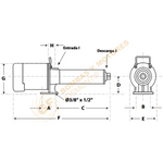 PB0512A051 BOMBA MULTIETAPAS PARA ALTA PRESION CON MOTOR ELECTRICO DE 0.5 H.P. SERIE PB MARCA BARNES