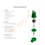 NE6750-4-440 BOMBA SUMERGIBLE PARA AGUAS RESIDUALES Y LODOS MARCA WDM