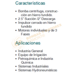 ME2 50-1 TEFC BOMBA CENTRIFUGA DE MEDIANA PRESION CON MOTOR ELECTRICO MARCA WDM