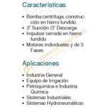 ME3 150 BOMBA CENTRIFUGA DE MEDIANA PRESION CON MOTOR ELECTRICO MARCA WDM