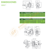 T-1SM BOMBA CENTRIFUGA HORIZONTAL TIPO TURBINA REGENERATIVA DE ACOPLAMIENTO UNIVERSAL SERIE T EN HIERRO FUNDIDO MARCA SENTINEL